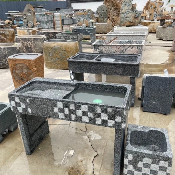 石雕花岗岩洗衣池阳台搓衣板墩布池大小尺寸现货