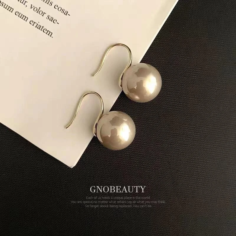 铜合金仿珍珠耳饰 小众精致气质简约百搭耳坠耳钩耳环7495
