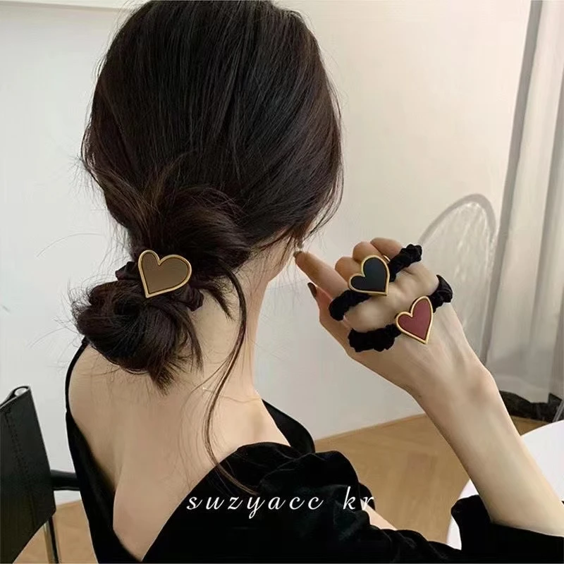 新款韩版好看爱心发圈高级感头绳女扎头发绳扎马尾不伤发皮筋头饰
