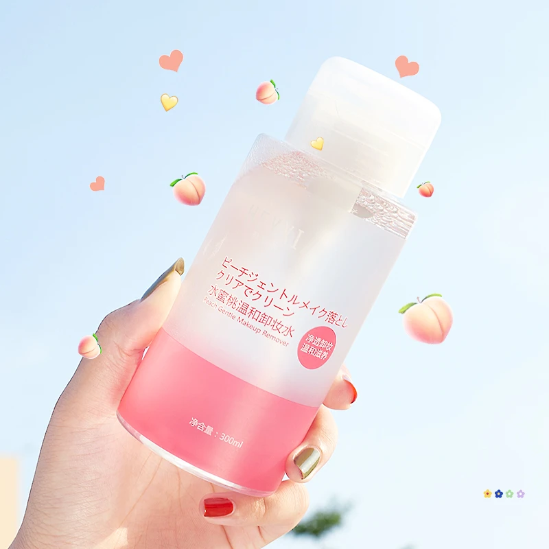 【1元福利】水蜜桃温和卸妆水眼唇脸清洁三合一按压式卸妆液300ML