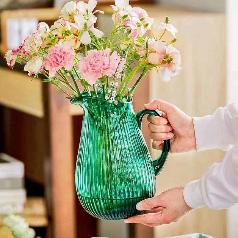 【提壶】轻奢复古美式创意高档玻璃花瓶客厅水养插花样板房摆件