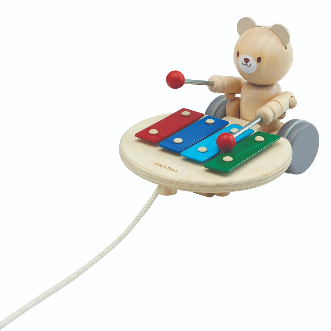 PlanToys5271蒙氏早教玩具推荐益智玩具拖拉音乐熊