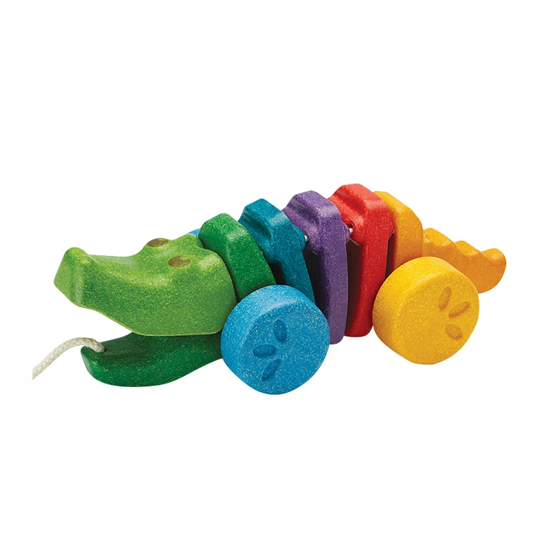 Plantoys鳄鱼儿童玩具宝宝拖拉学步木质拉绳牵引牵绳爬行宝宝礼物