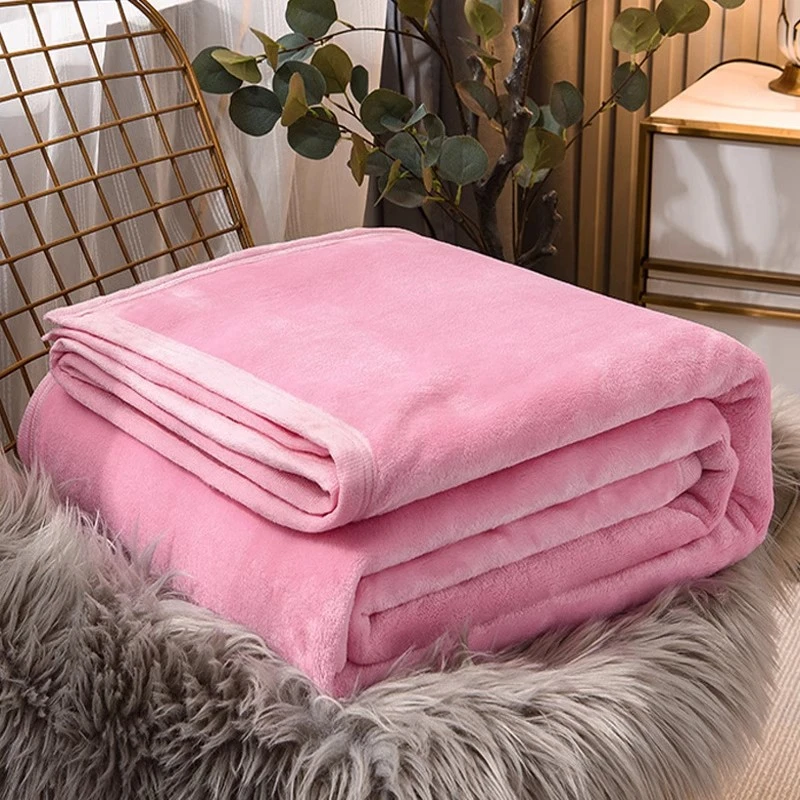 珊瑚绒毯学生宿舍单人绒毛毯双面法兰绒加厚加绒奶绒午睡毯办公室