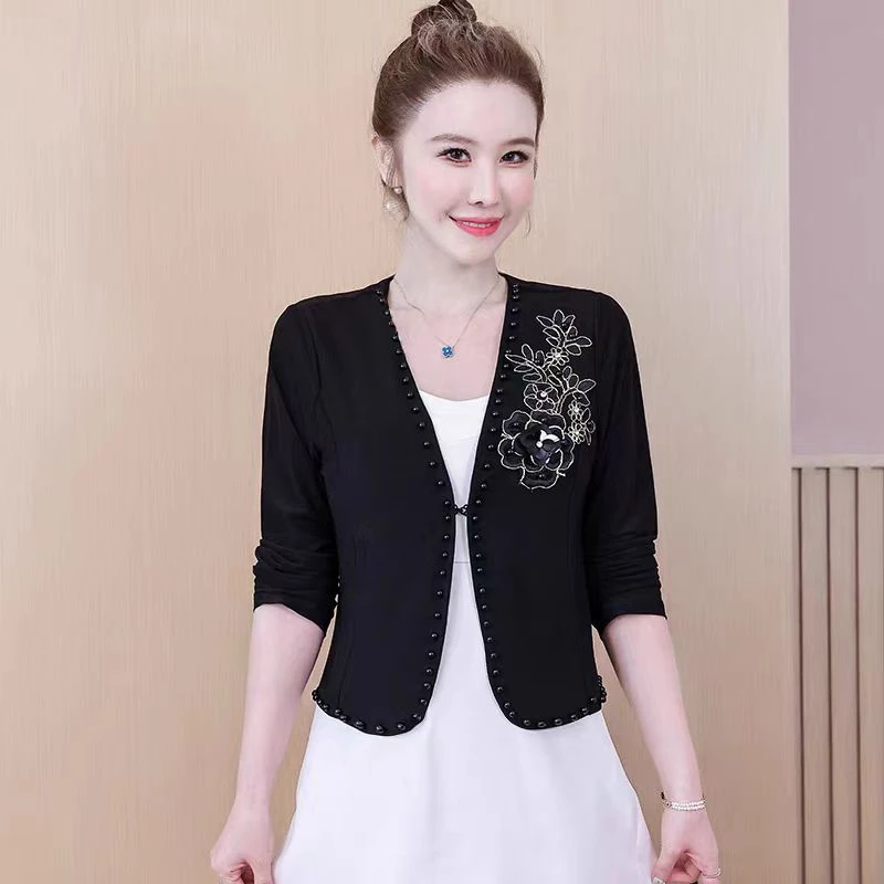 FZLJ-薄款钉珠立体绣花短外套