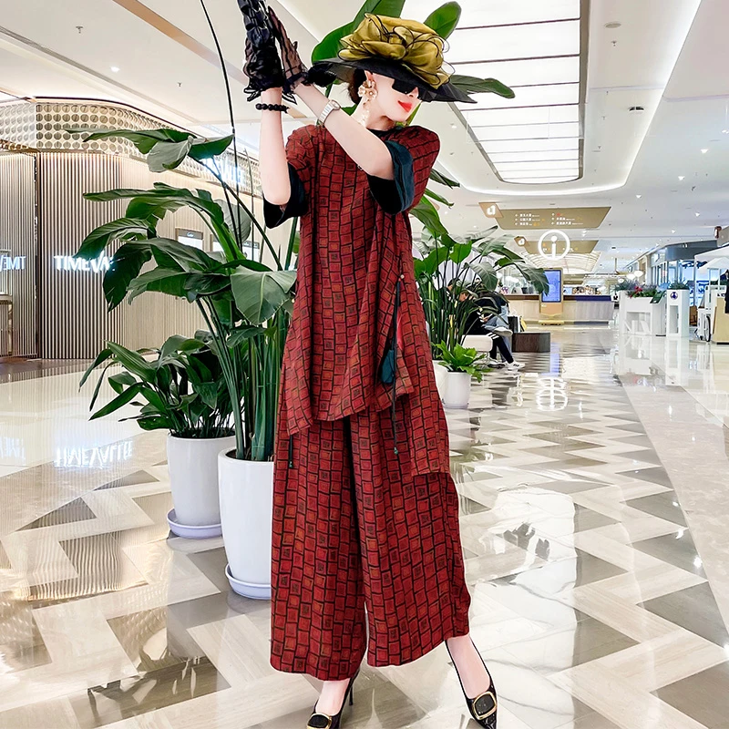 73812时尚气质复古洋气显瘦名媛宽松休闲百搭减龄中式女士ins套装