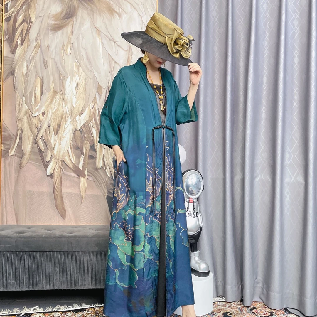 70110夏季女士显瘦a字显瘦长裙印花宽松气质复古时尚连衣裙