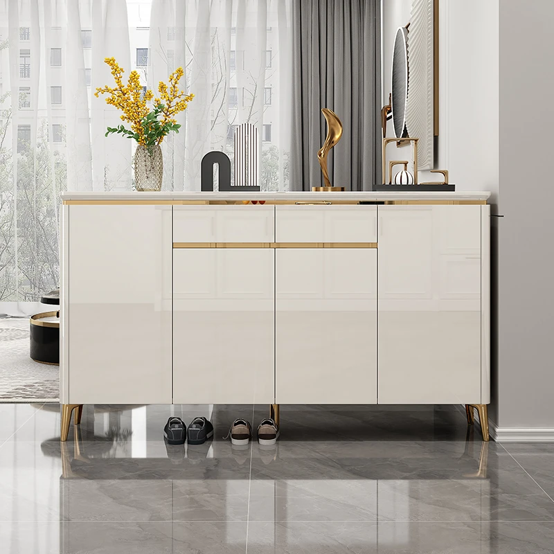 轻奢烤漆鞋柜入户门口2023新款爆款室内家用大容量玄关柜储物柜