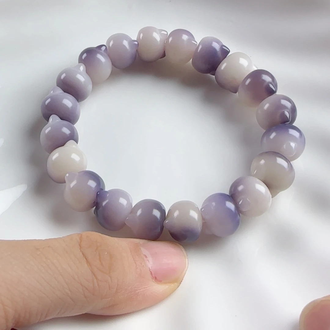 菩提根/象牙果吊坠紫色飘花猫头20颗