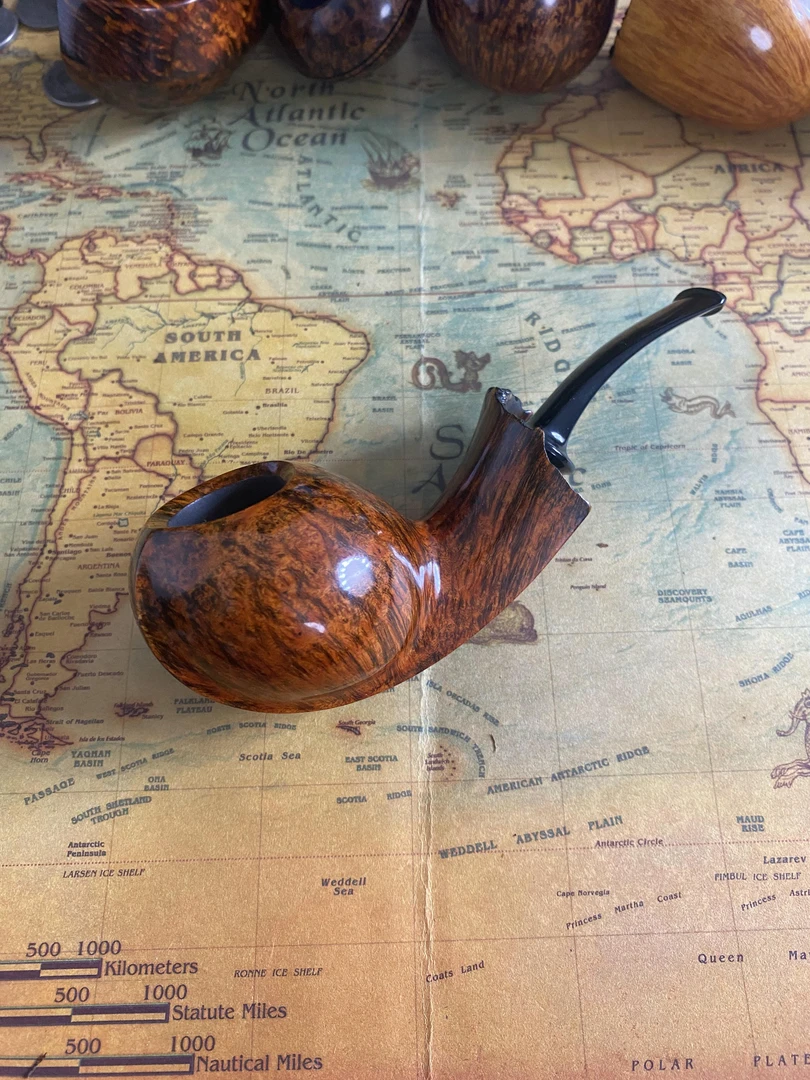 盛唐烟斗手工留皮经典河豚3mm烟道硫化橡胶斗嘴