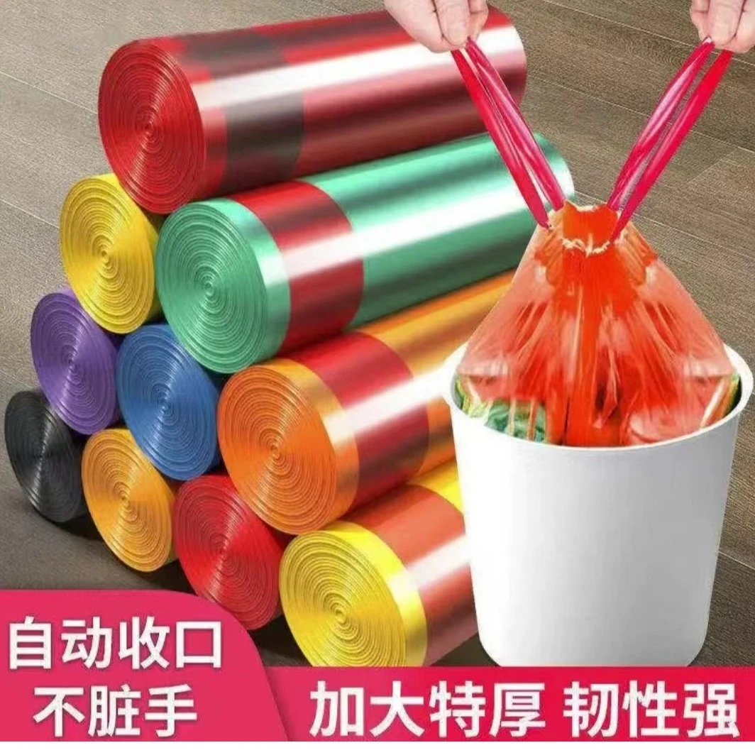 【厂家助力】加大加厚抽绳式垃圾袋一次性便携办公室环保垃圾袋