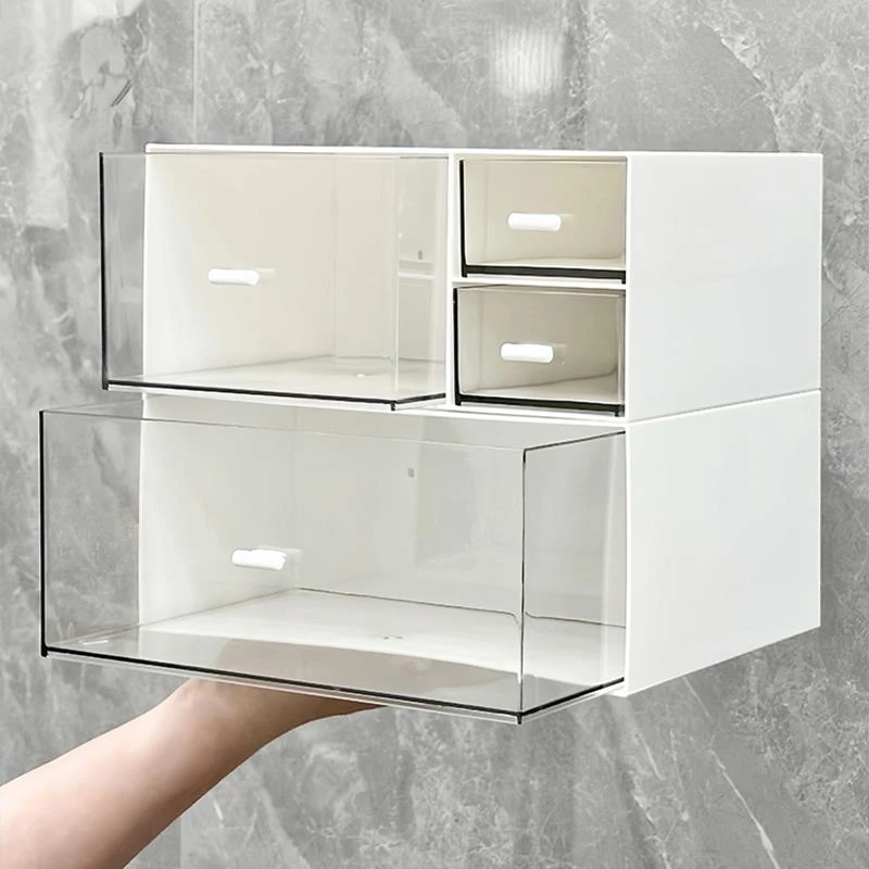 抽屉式桌面透明置物架书桌整理盒亚克力文具收纳盒多功能办公室