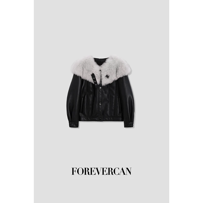 FOREVERCAN“瑞士凛冬”狐狸毛领 美利奴羊皮外套 SC22523