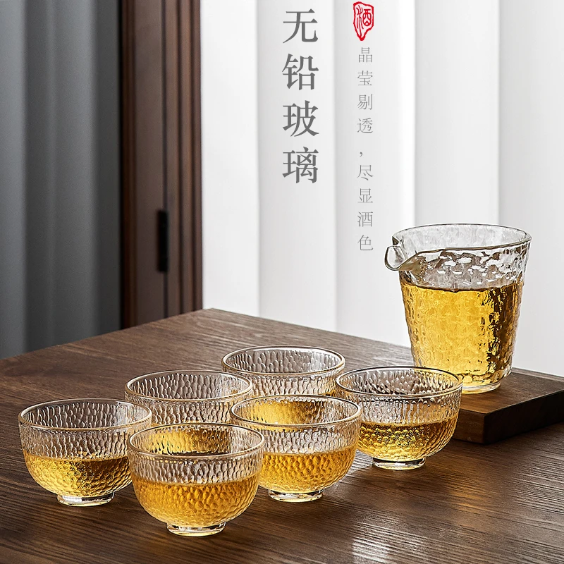 青苹果复古冰露小酒杯家用玻璃白酒杯套装烈酒杯酒具分酒器酒盅