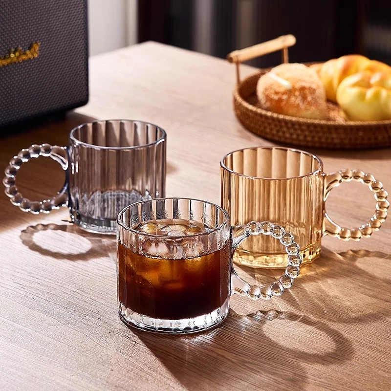青苹果高颜值玻璃杯家用带把手水具家用待客厅轻奢喝水泡茶咖啡杯