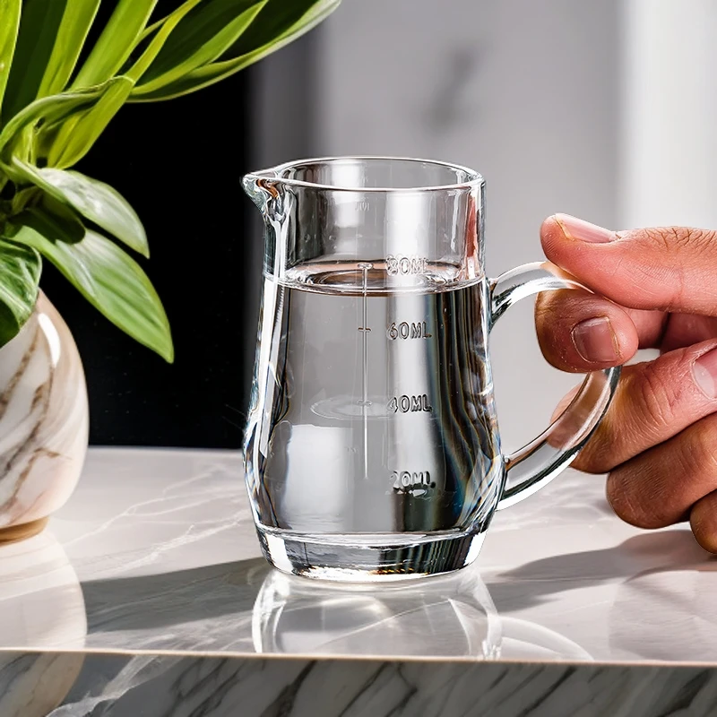 青苹果加厚青苹果无铅玻璃分酒器中国风分酒器家用套装创意高档