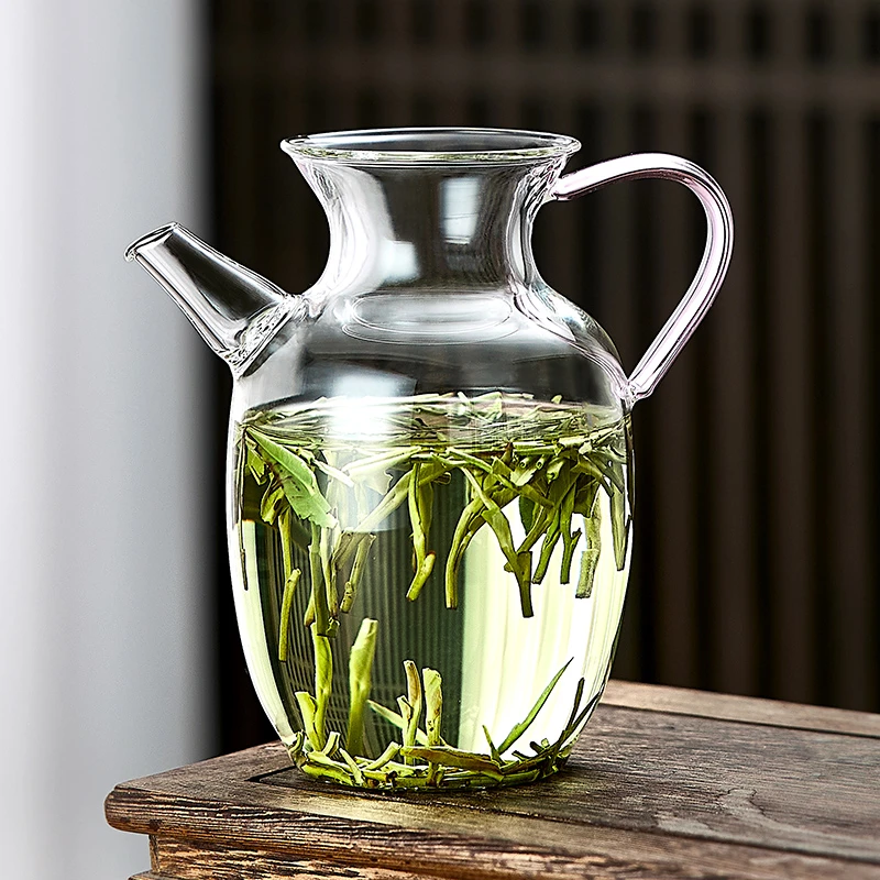 高档茶具茶杯透明家用大容量泡茶壶耐热加厚茶杯创意茶具凉水杯