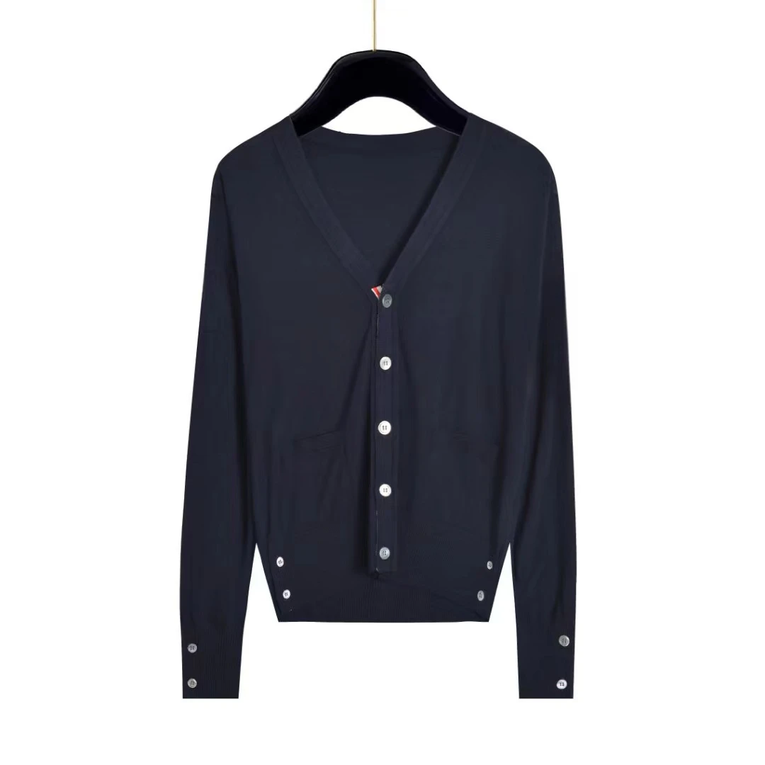 【小鱼专属】男女同款-薄款精纺羊毛五扣开衫-经典简约时尚百搭显瘦