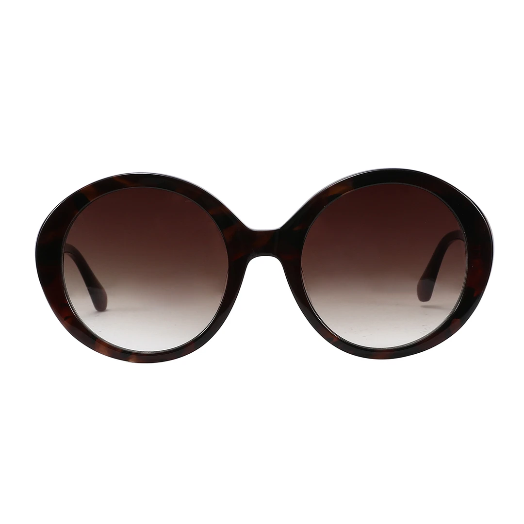 【老铺】2024新款时尚复古圆形百搭太阳镜气质防紫外线墨镜TY23527K