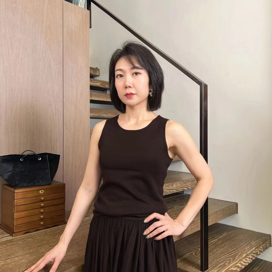 服装人茜茜 羊毛背心打底时尚女款修身无袖保暖暖背秋冬网红纯色