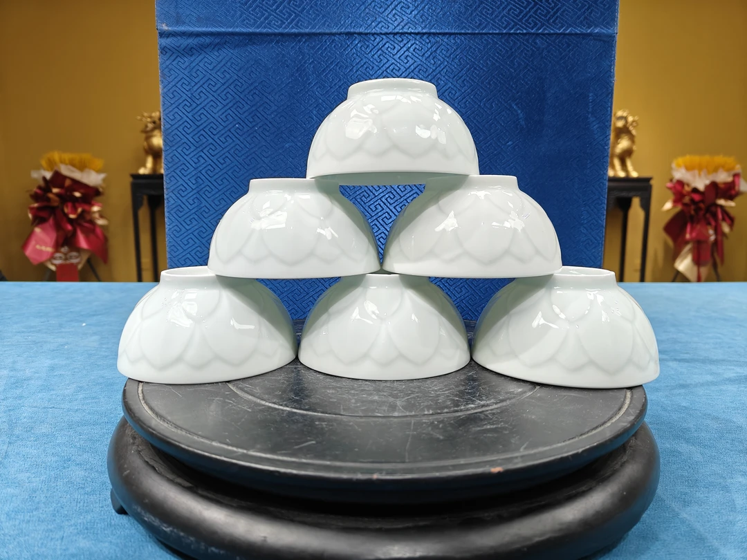 景德镇高端陶瓷 浮雕雕刻妙子款六只碗【六只装】