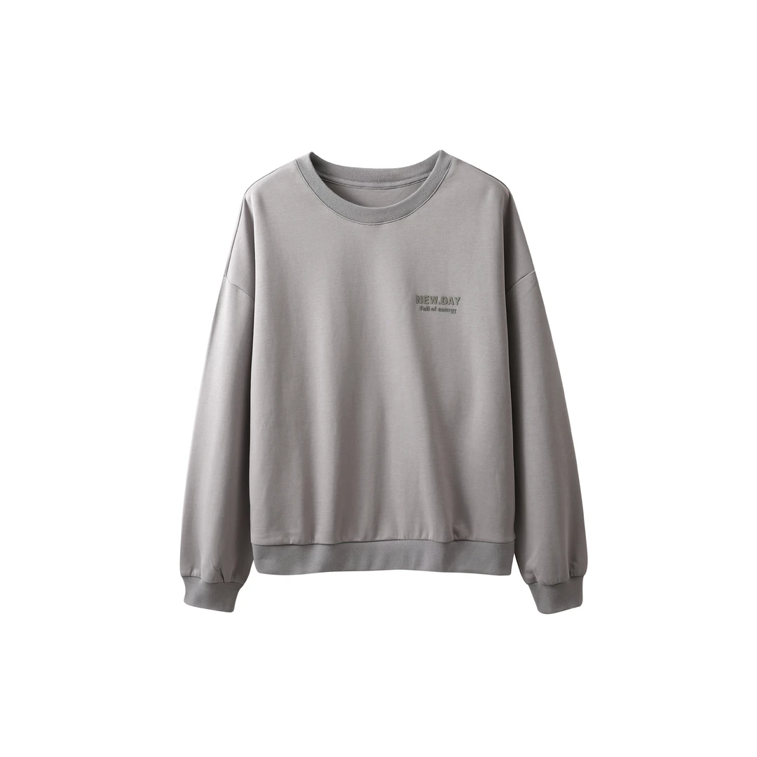 特！门店36&9！含棉高级灰百搭宽松圆领上衣 L72107