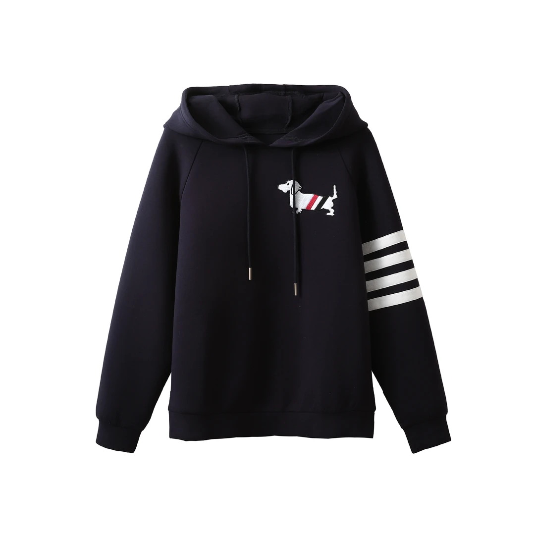 特！门店51&9！狗狗刺绣胸章~撞色条纹休闲卫衣L71219