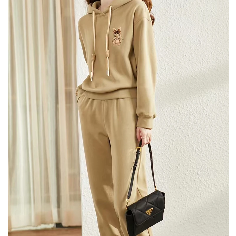 特！门店24&9！运动风~篙阶品质连帽时尚休闲女式套装 L72716