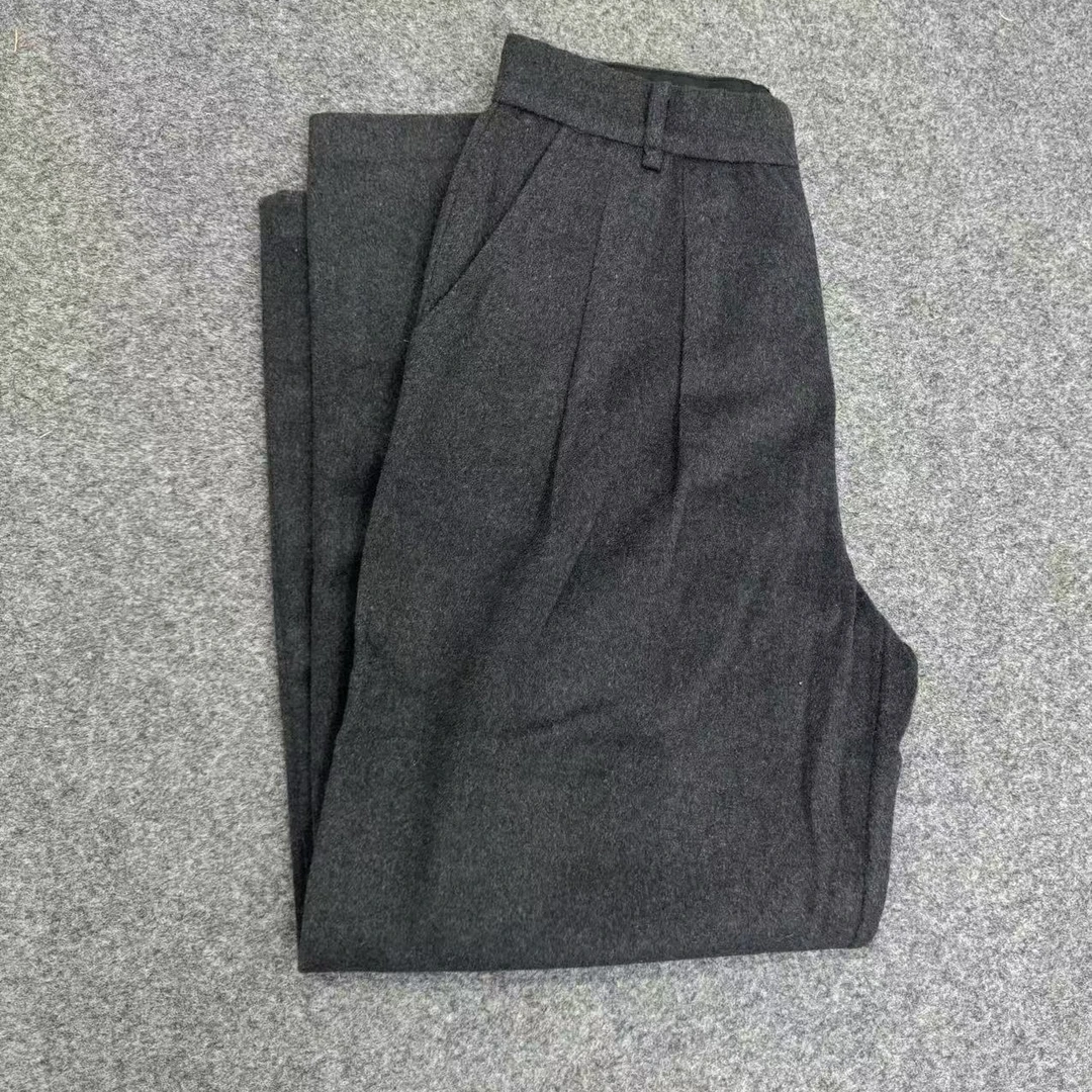 福利毛呢西装裤阔腿裤女休闲百搭95885