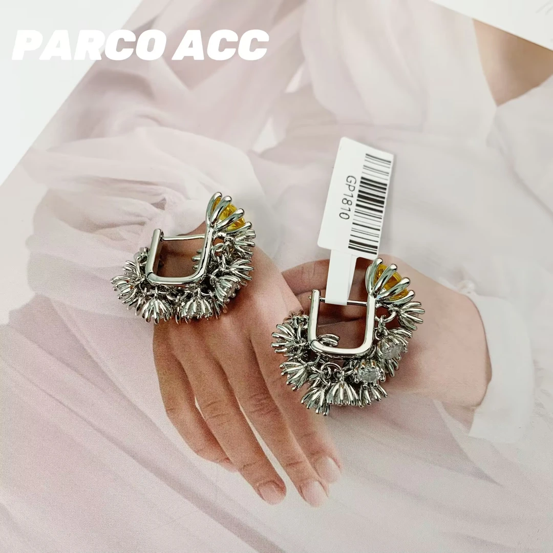 铜合金合成锆石耳饰 GP1810 蒲公英耳钉