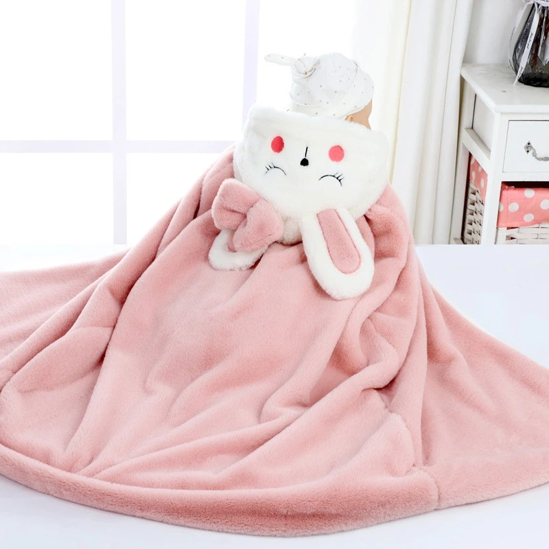 婴儿披风斗篷秋冬天宝宝儿童抱被冬季加厚披肩连帽毛绒防风外出服