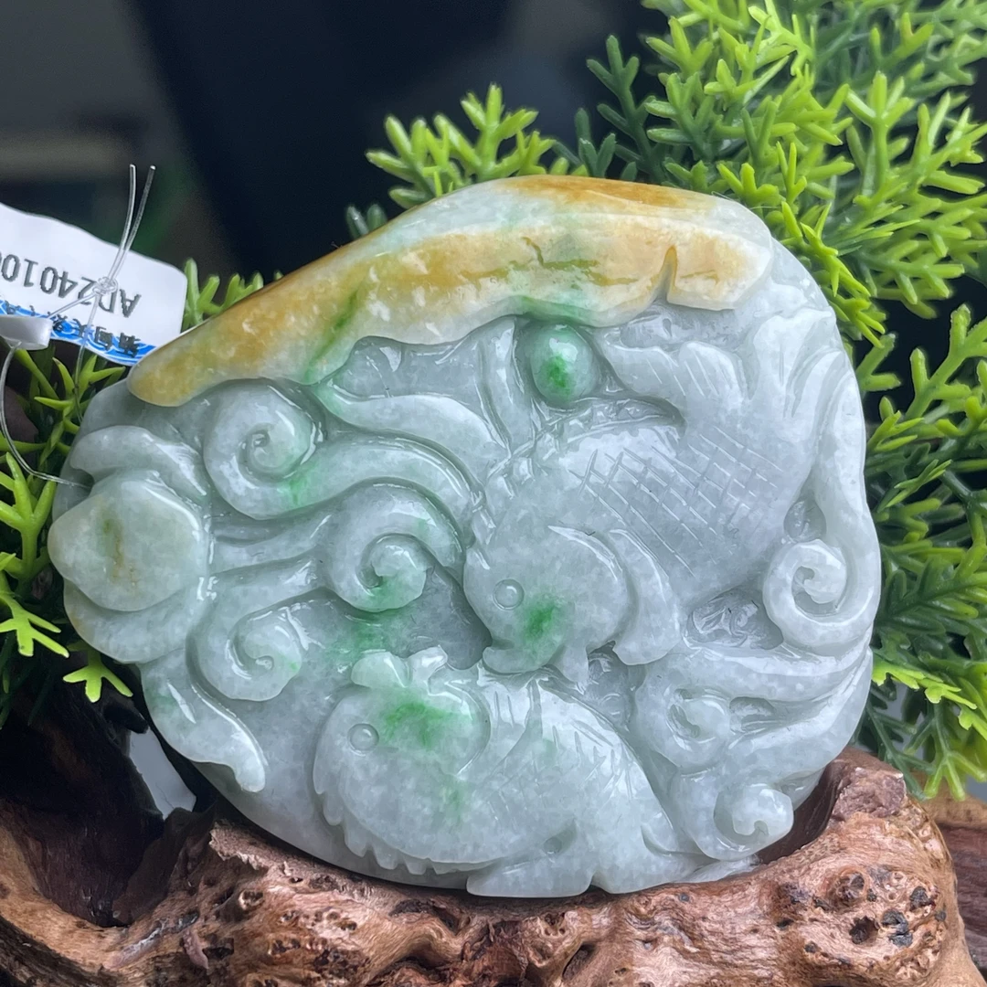 天然A货翡翠牌子-鱼