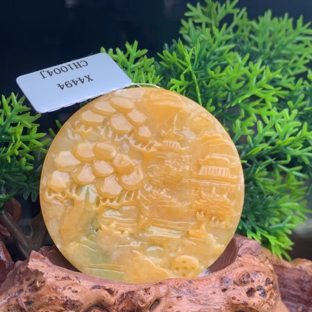 天然A货翡翠牌子-山水