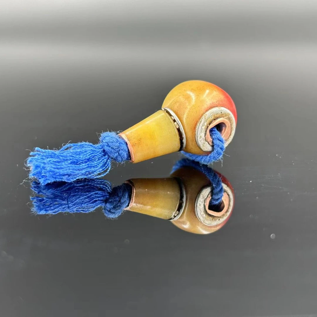 【鸿运当头】三通牛骨精工雕刻13mm 会有裂！