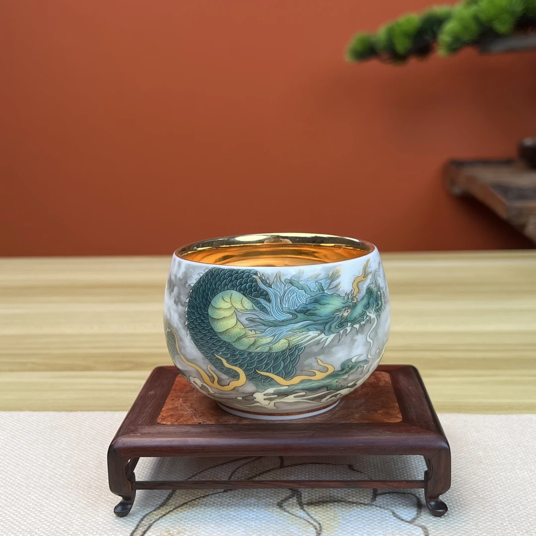 鎏金青龙在天 陶瓷主人杯