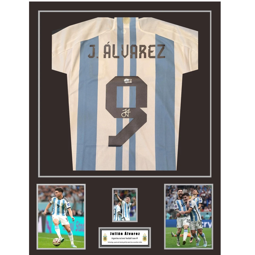 【TIPTOP亲签】阿尔瓦雷斯 小蜘蛛 阿根廷9号22世界杯球衣 EM/ICONS