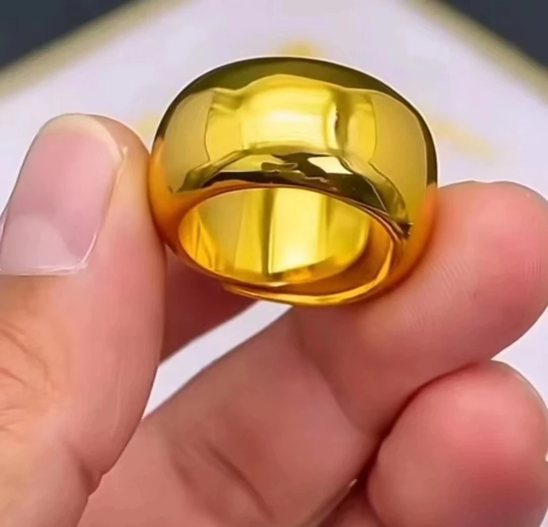 合金戒指 宽厚妈妈大光面戒指男士时尚实心经典素款亮面不掉色