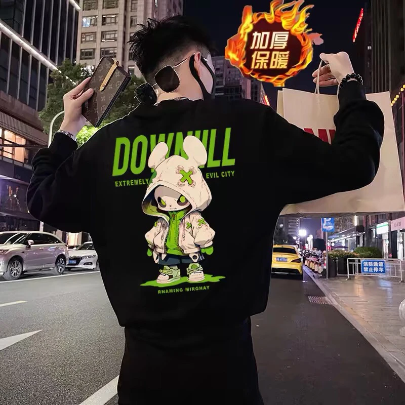 欧洲站2025秋冬季新款卫衣男欧货潮牌T恤修身小熊印花上衣长袖男