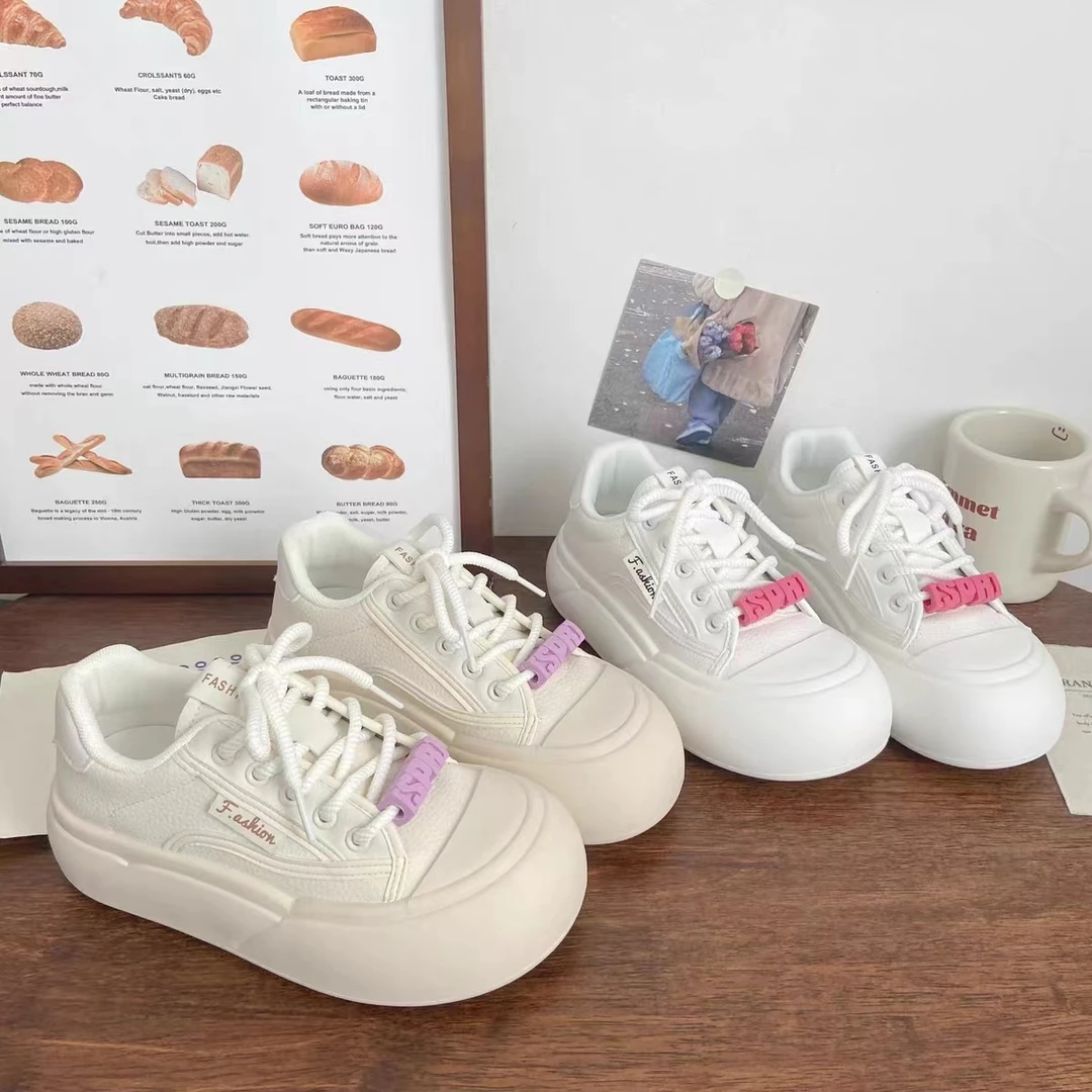 冰激凌皮面爆款潮鞋ins 四季板鞋2024港风百搭韩版小白鞋