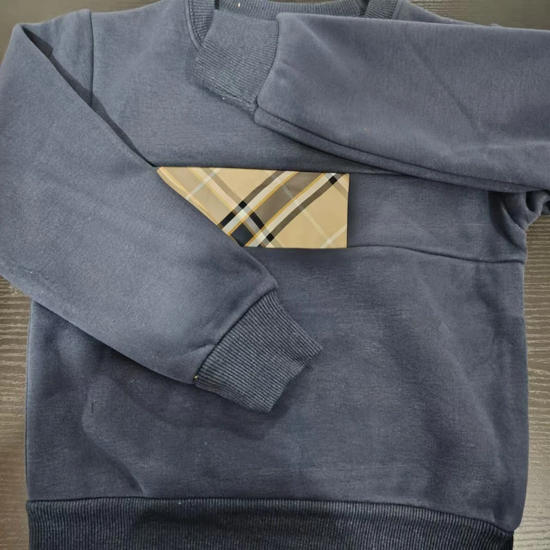 6-【OLOIU】格子狗加绒卫衣儿童男女同款