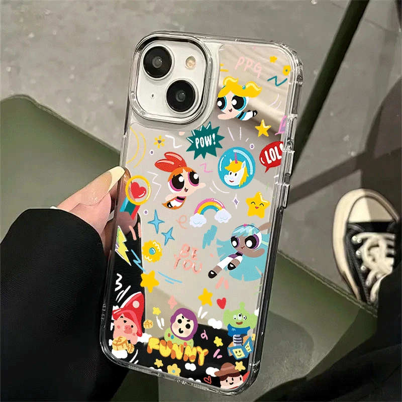 飞天女警适用苹果iphone11手机壳镜面15promax镜子14补妆13外壳16