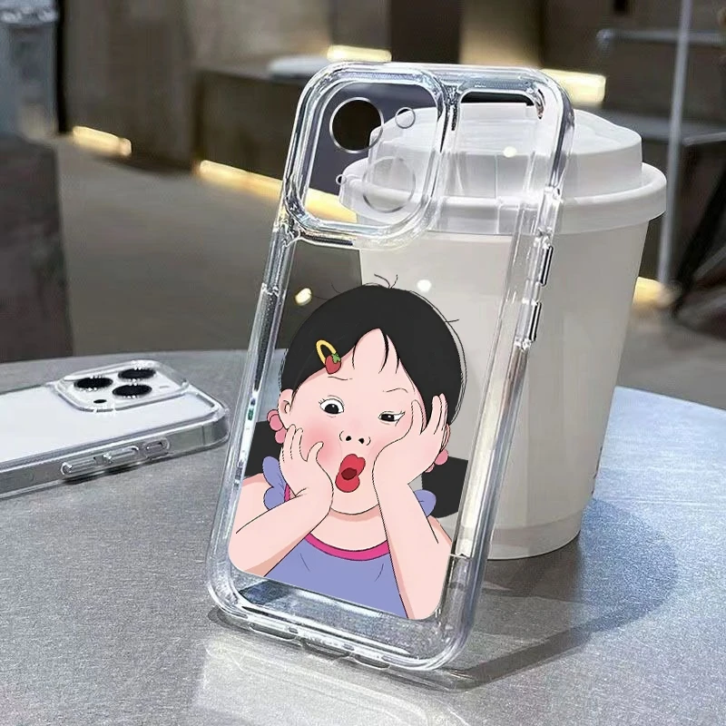搞怪女孩适用苹果14手机壳15promax透明16plus创意13可爱16外壳11
