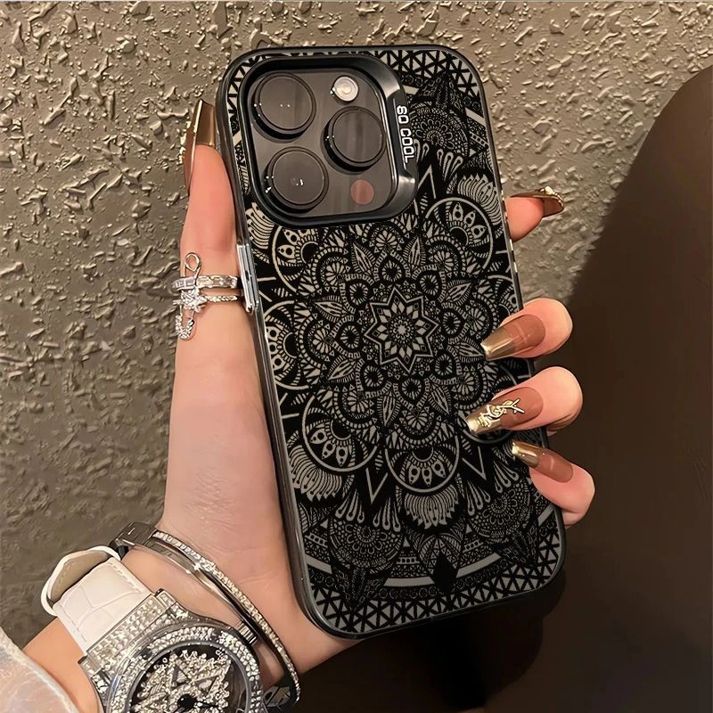 高级感新款花纹16适用苹果15promax12手机壳iphone14小众7/8p包邮