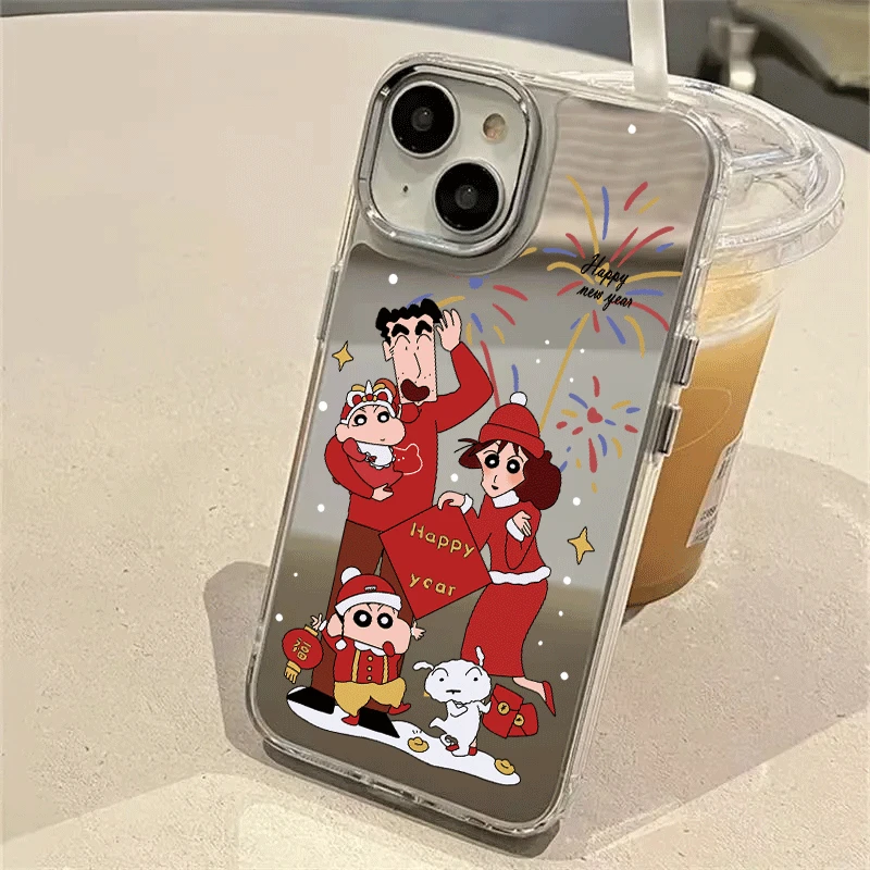 新年小新15适用苹果16promax镜面手机壳14防摔12镜子苹果13壳78