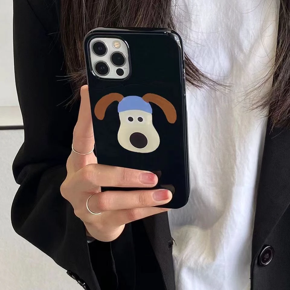 墨镜狗适用苹果亮黑手机软壳iphone14可爱13promax情侣新卡通11趣
