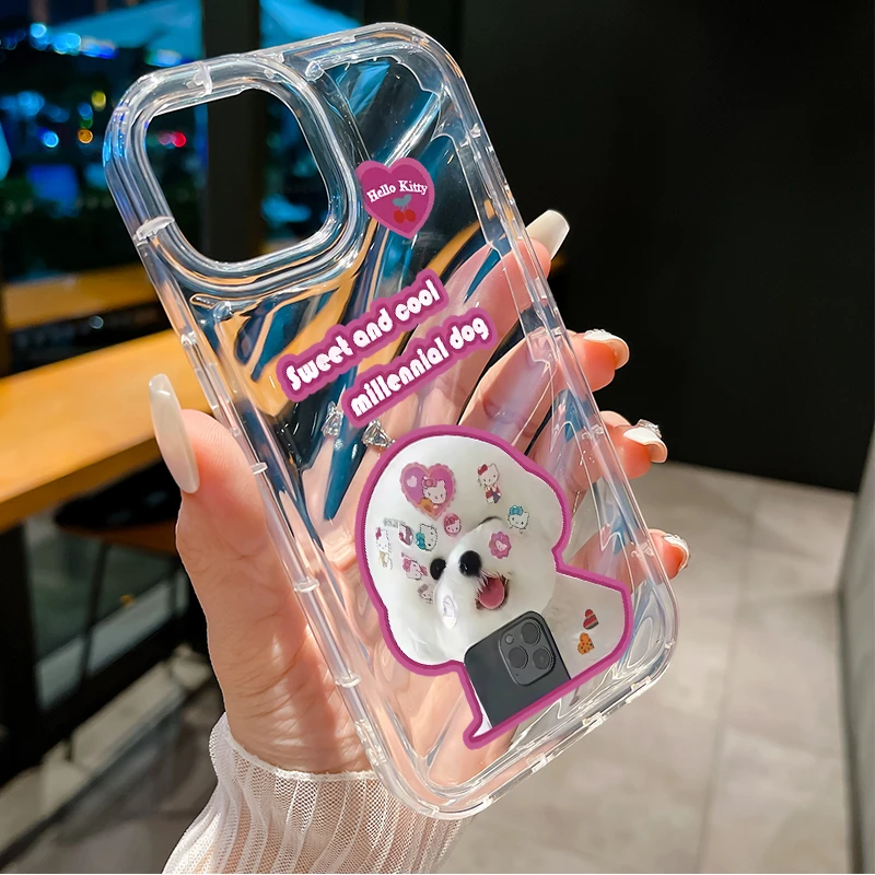 比熊犬贴纸ins适用苹果14pro max透明手机壳iPhone13软12防摔7p全