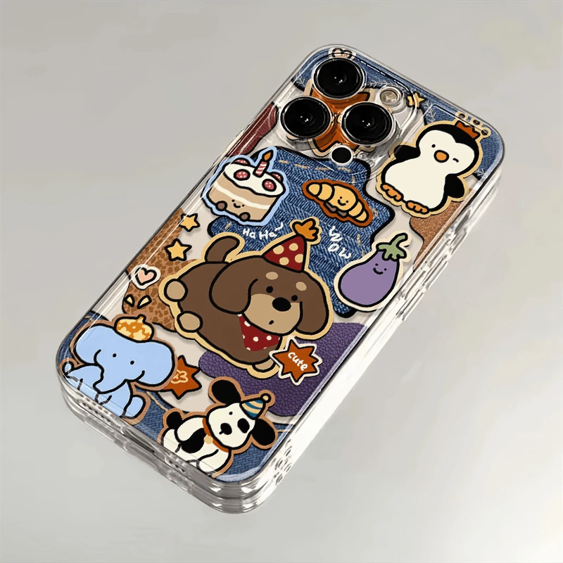 甜品动物适用苹果11透明手机壳iphone15小众14promax全包13外壳16