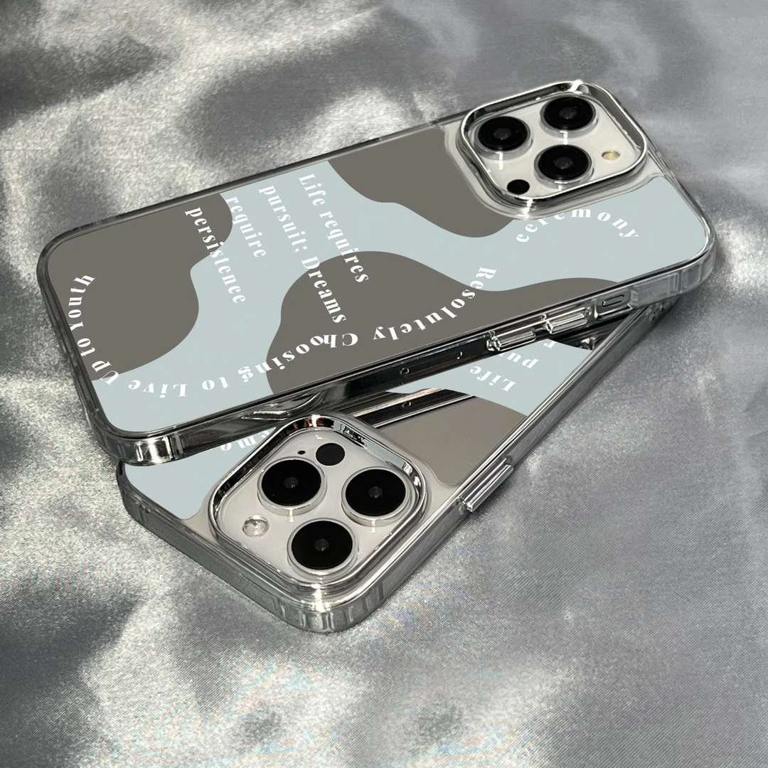 几何镜子适用苹果16promax情侣15镜面手机壳16苹果1312防摔11壳