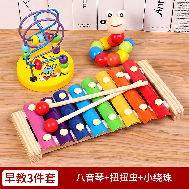 木质敲琴婴幼儿童益智音乐玩具6-12个月宝宝1-2-3周岁半木琴乐器