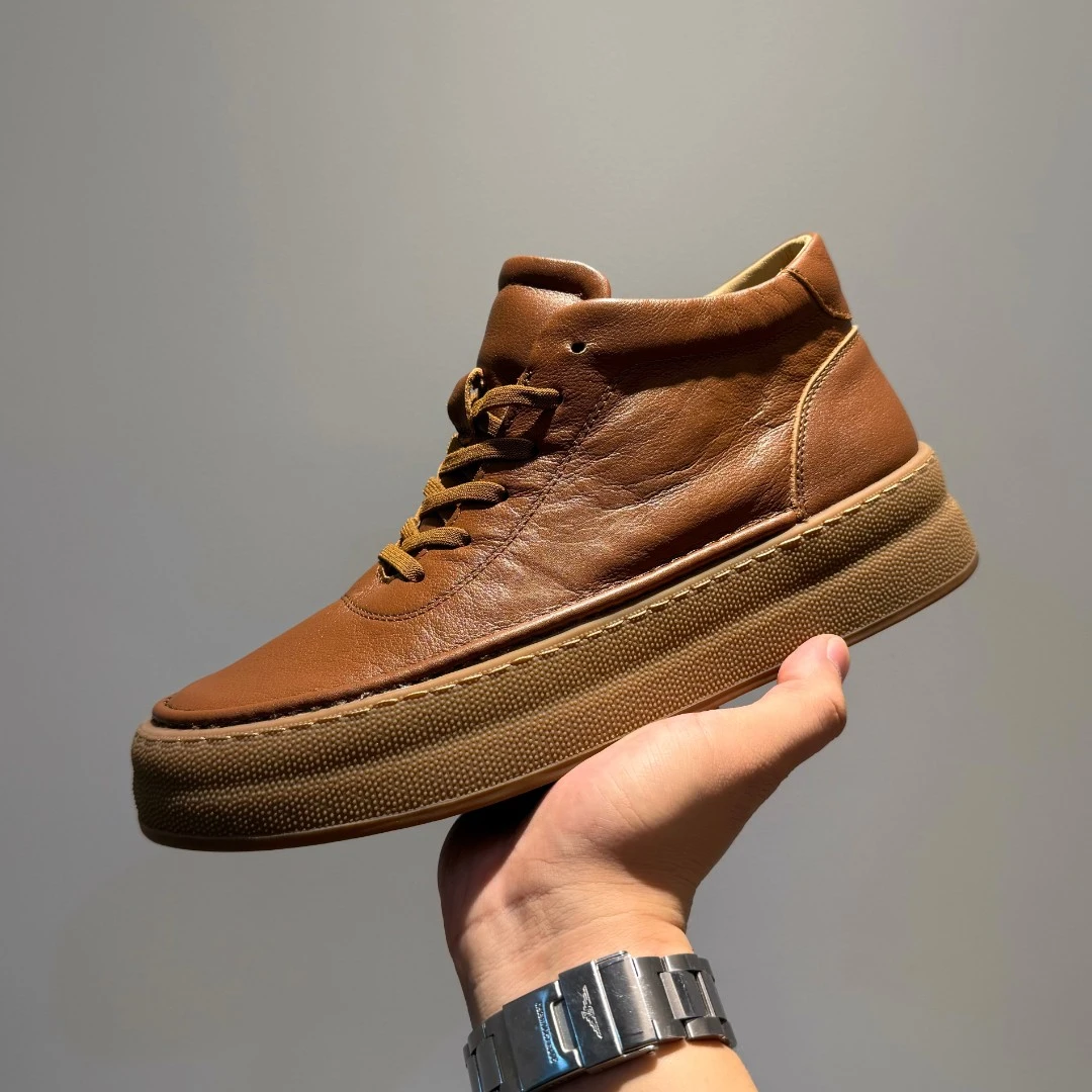 L-99861春秋高帮复古百搭休闲鞋男士休闲皮鞋头层牛皮
